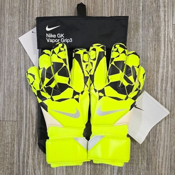 Nike Vapor Grip3 Goalkeeper Gloves Volt Black Soccer Goalie HQ0304-702 Sz 10 New